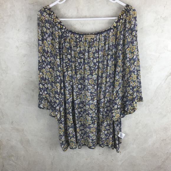 Democracy Multi-Color Cool Summer Floral Top Women's Size 2X - Picture 7 of 15